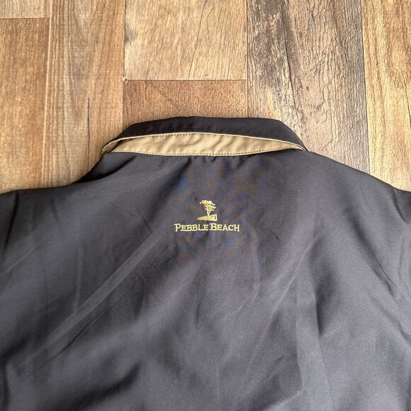 Vintage Pebble Beach Golf Performance Jacket Men's Large Black Water Resistant‎ - Picture 7 of 11
